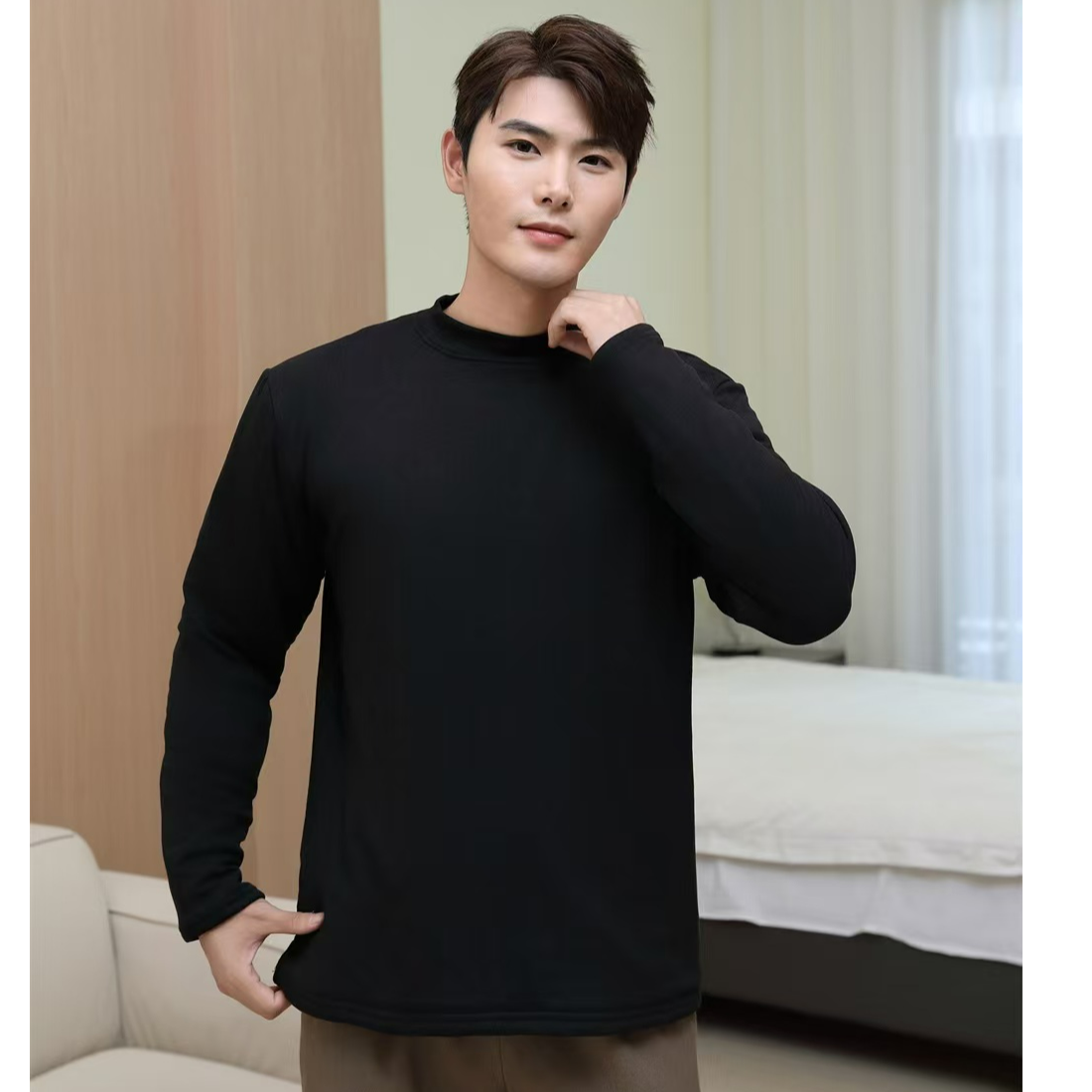 2024年男纯色蚕丝棉保暖棉衣（轻薄款）