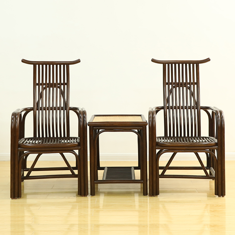 高端系列领头羊太师椅套装 新中式藤椅阳台书房休闲椅三件套组合