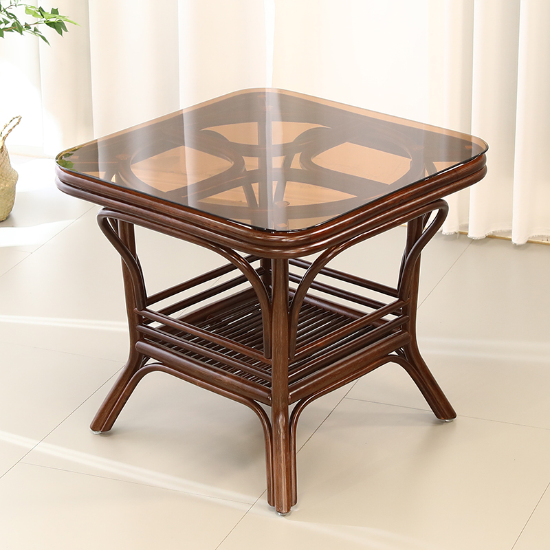 高端全藤大方桌 藤桌藤编藤椅桌子茶台喝茶桌椅茶几阳台休闲茶桌