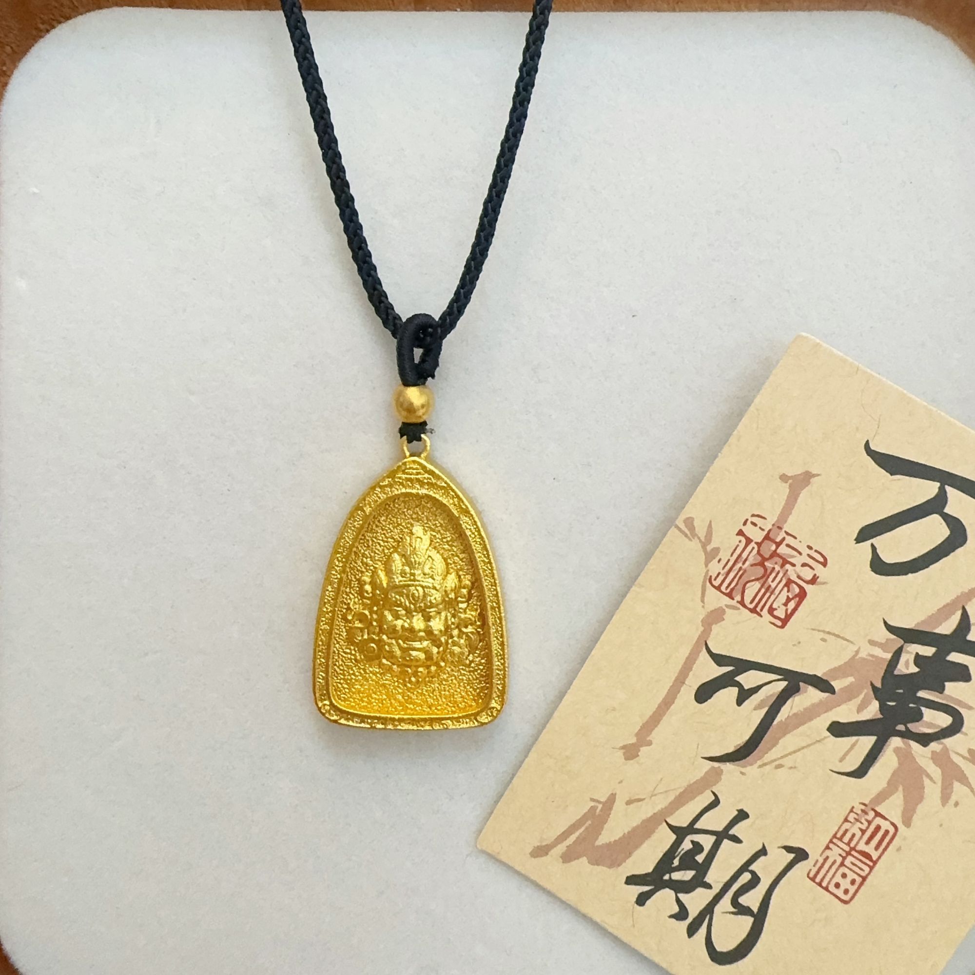 合金吊坠 黄财神边框男女精工正反面双面时尚