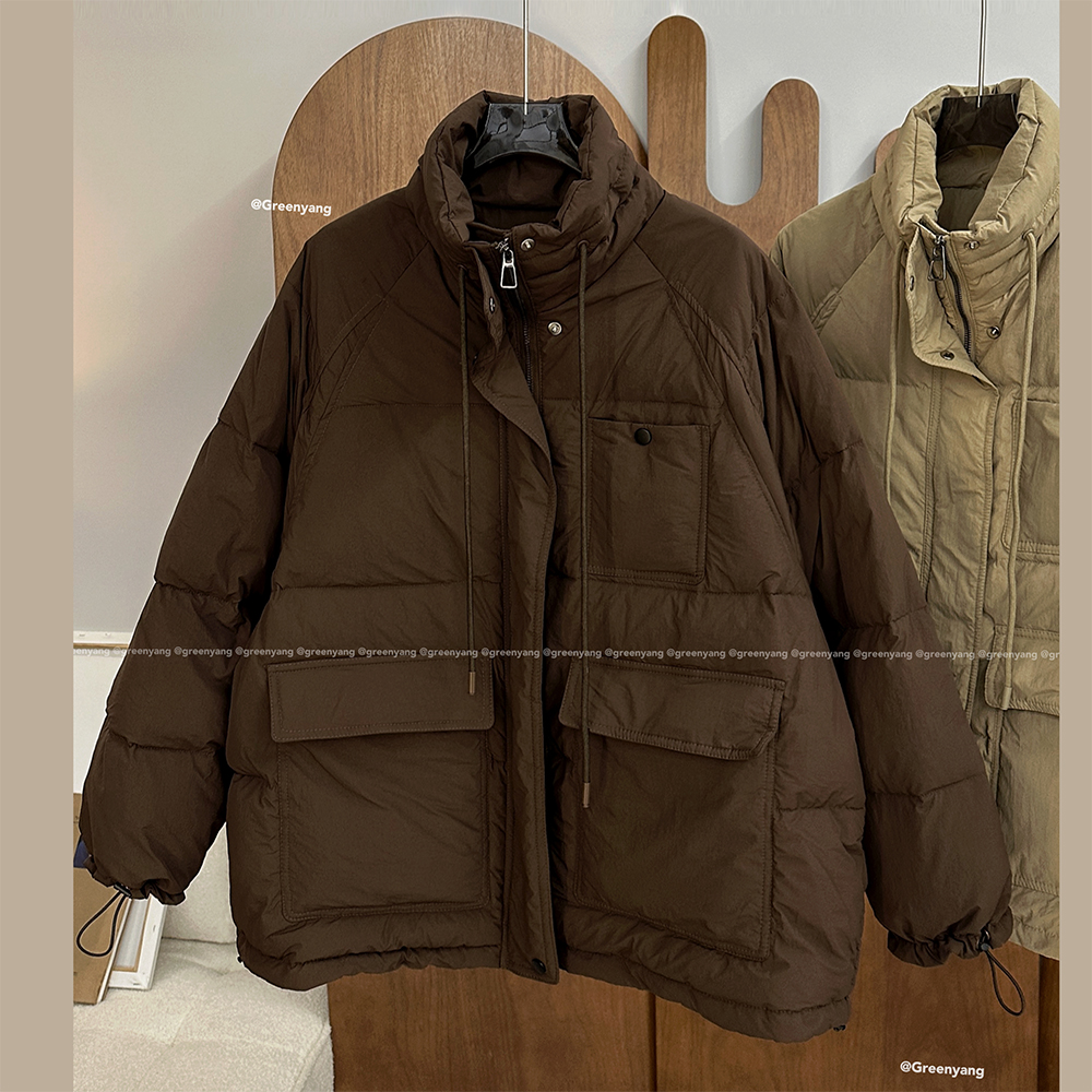 老羊家~中长款羽绒服女2023韩系新款冬季立领宽松加厚保暖外套潮