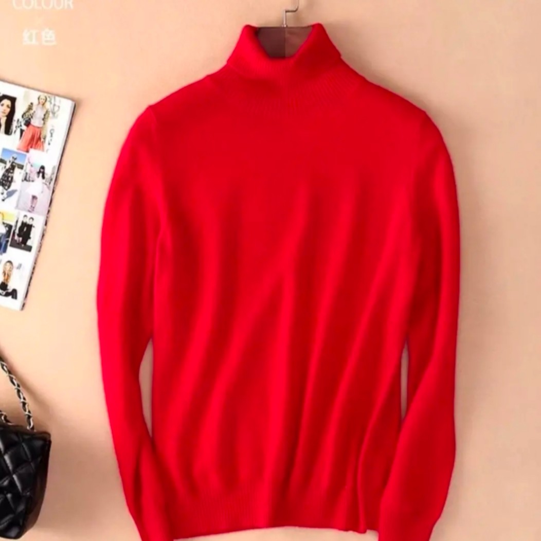 蒙丽尔绒女士高领羊绒女套衫