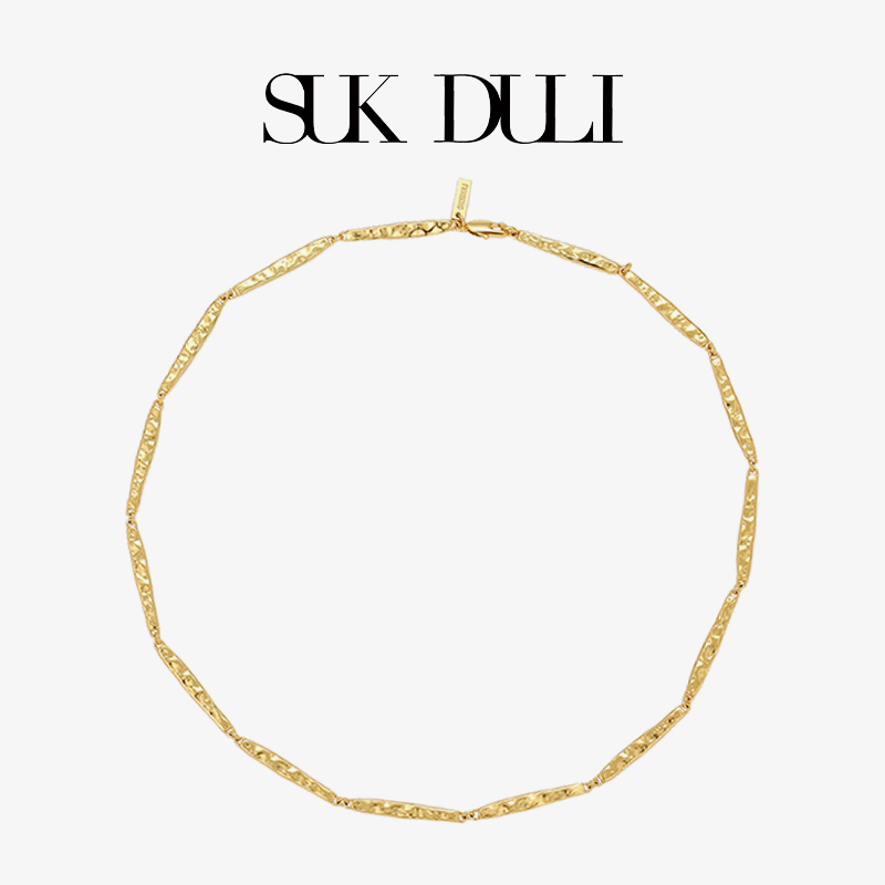 SUKDULI 铜合金项链 鎏金项链金色原创设计个性小众轻奢