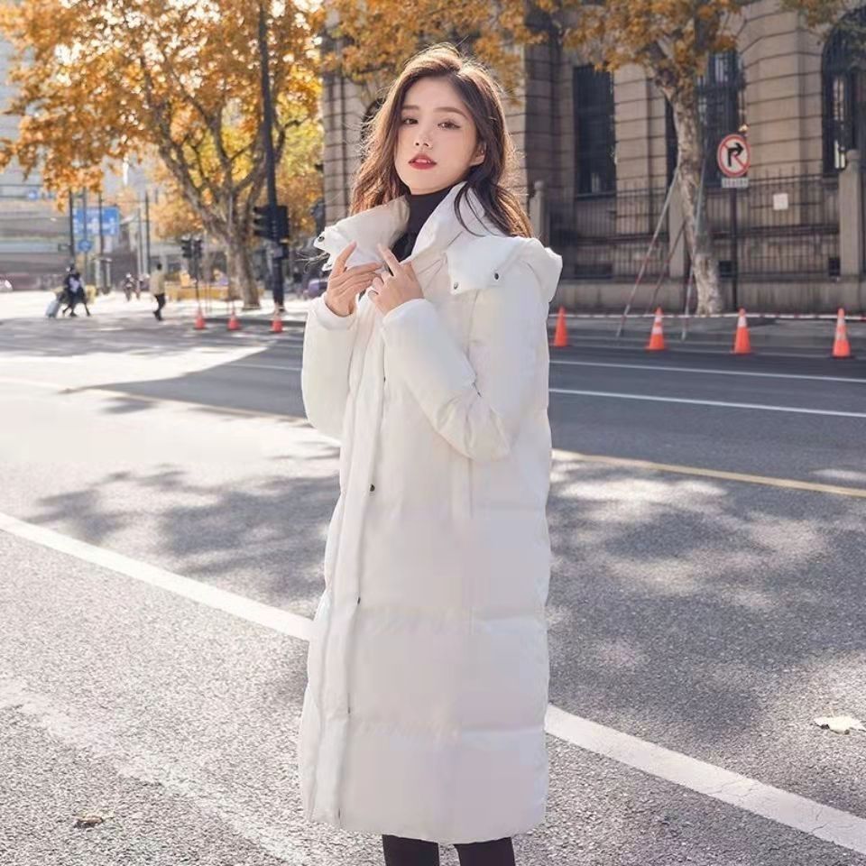 羽绒衣服2024年新款爆款小个子羽绒服女中长款过膝加厚简约白鸭绒