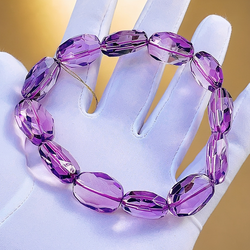 天然精品刻面紫水晶手串