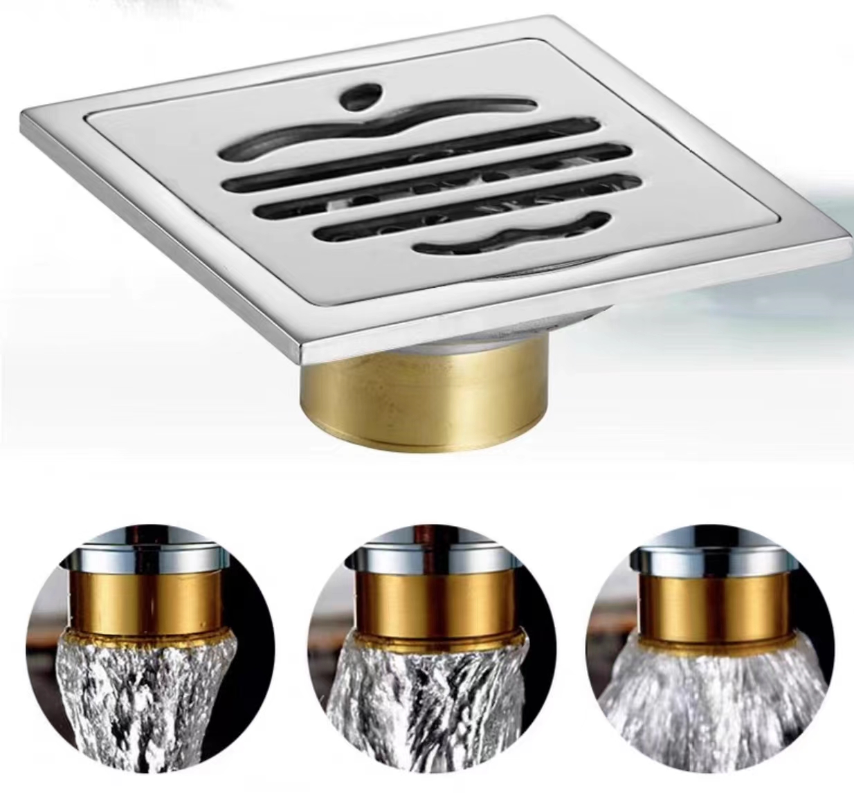 加厚不锈钢地漏方形防臭正方形家用浴室下水道厕所酒店防臭地漏