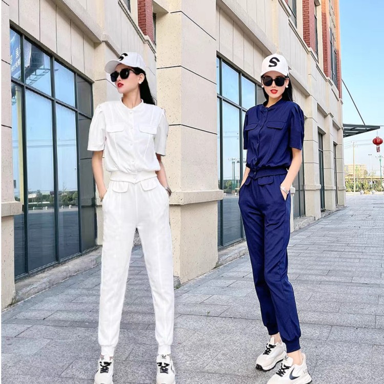 23106-A-9-2-1 欧货时尚套装女夏季新款休闲气质港风时髦洋气哈伦