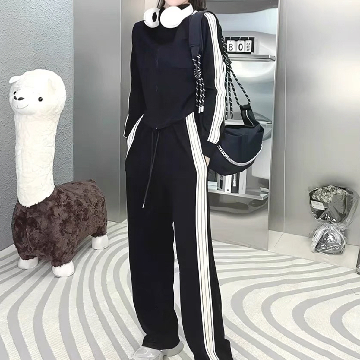 819-G-1-1-1 定制款运动套装气质时尚高端休闲韩版显瘦卫衣两件套