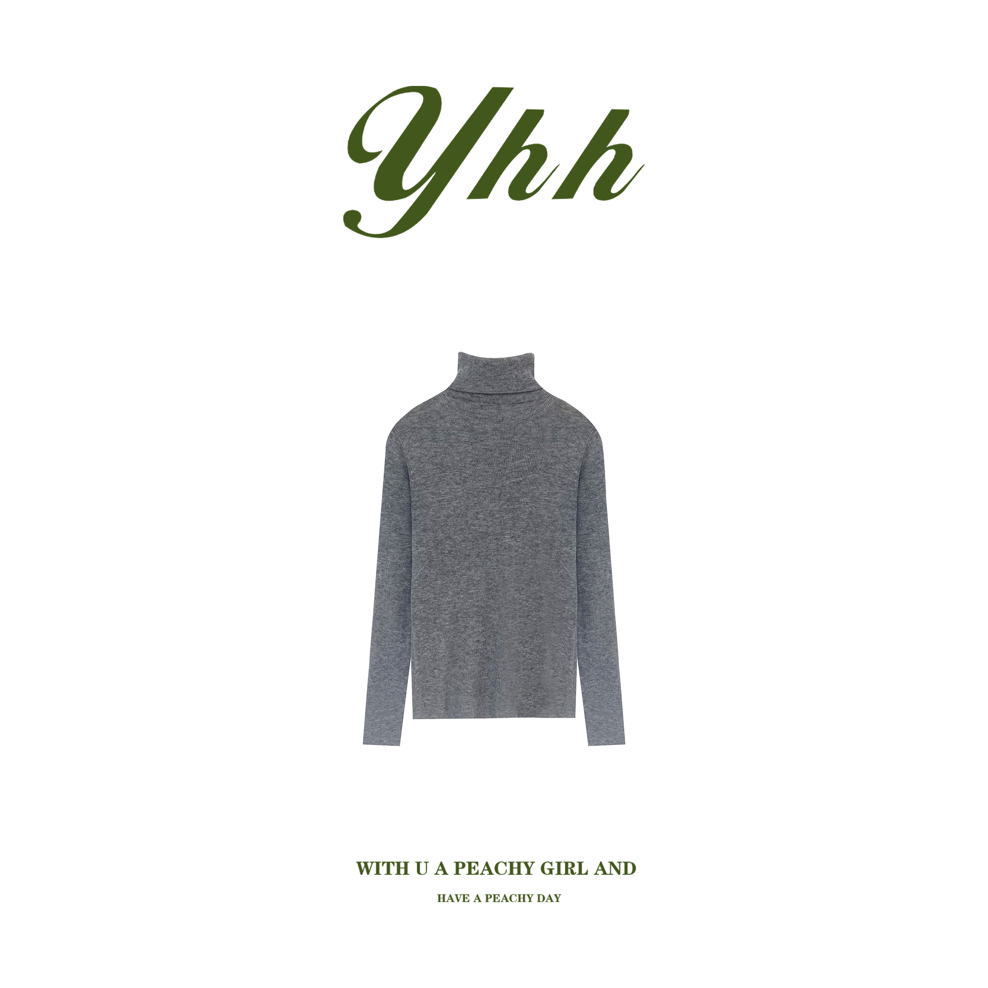 【YHH】冬季简约韩系休闲半高领打底针织衫-YHW4813