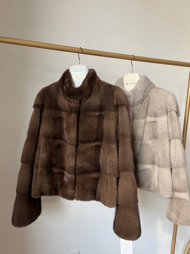 貂皮大衣女整貂水貂毛皮草外套新款立领简约水貂皮草女新款