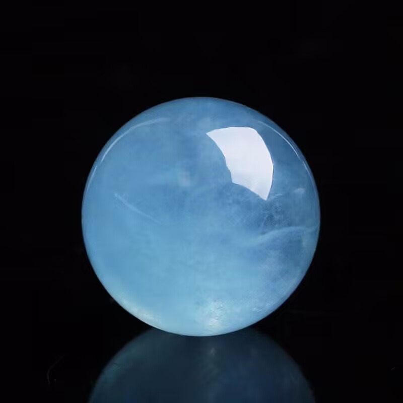 正品保真海蓝宝石圆珠单珠散珠配饰金刚星月菩提海蓝宝大颗