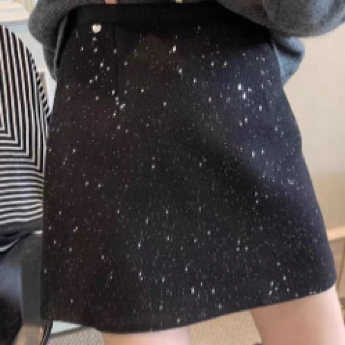 小香风星星性感风打底冬季休闲半身裙时尚秋冬高腰休闲风显瘦半裙