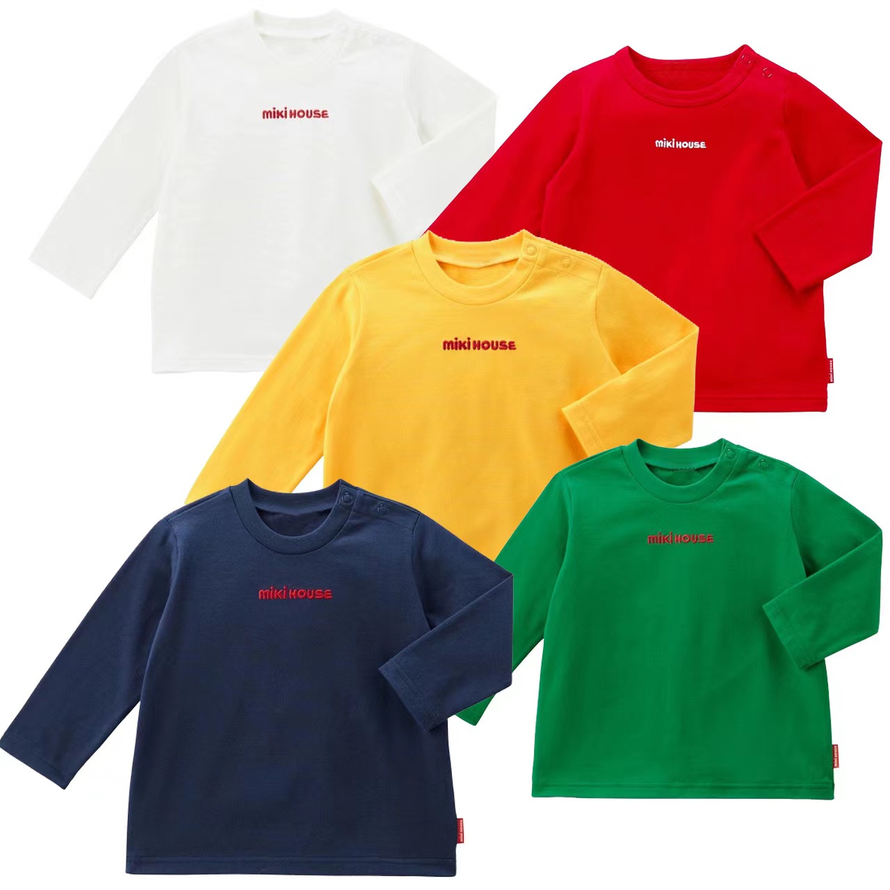日系儿童基础系列24春秋男女童休闲柔软长袖纯色圆领套头T恤36151