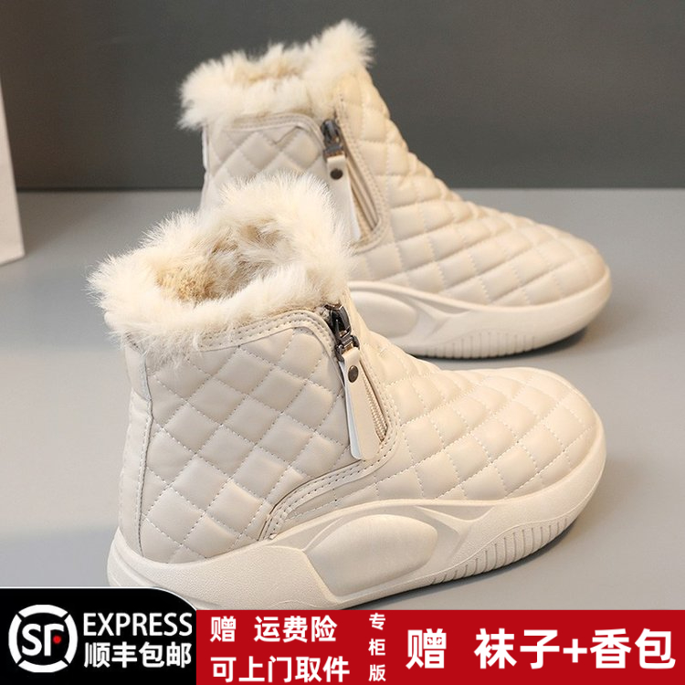 冬季回力休闲厚底防滑雪地靴2023女雪地靴松糕底轻便短靴时尚加绒