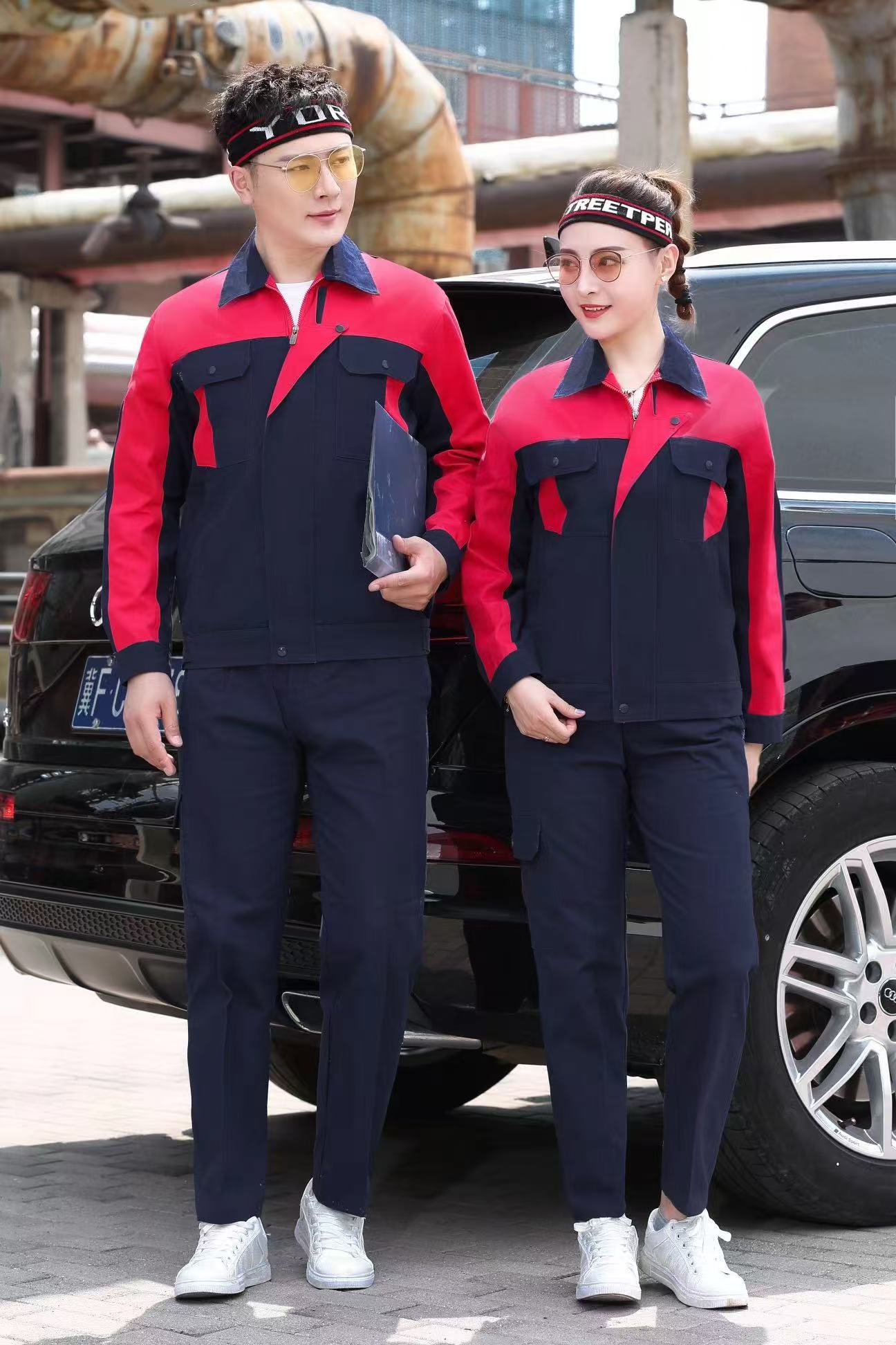 纯棉长袖新款工作服套装耐磨耐脏吸汗透气汽修服电焊工耐脏可定制