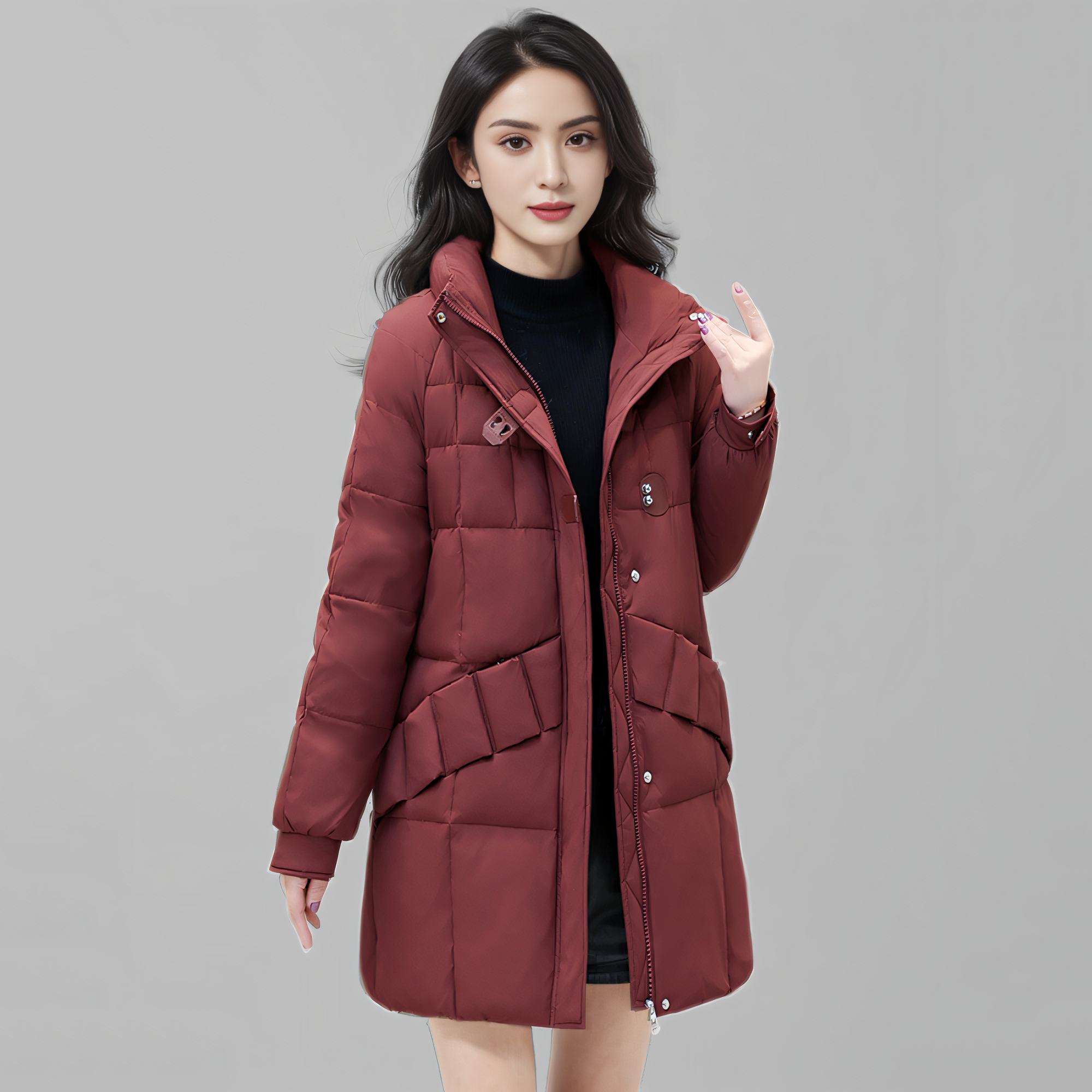 妈妈冬装洋气中长款白鸭绒羽绒服2024新款外套中老年加厚保暖洋气