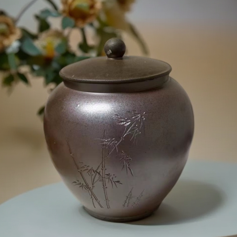 将军罐（两斤）龙窑柴烧大号陶瓷复古紫陶罐家用密封罐防潮储存罐