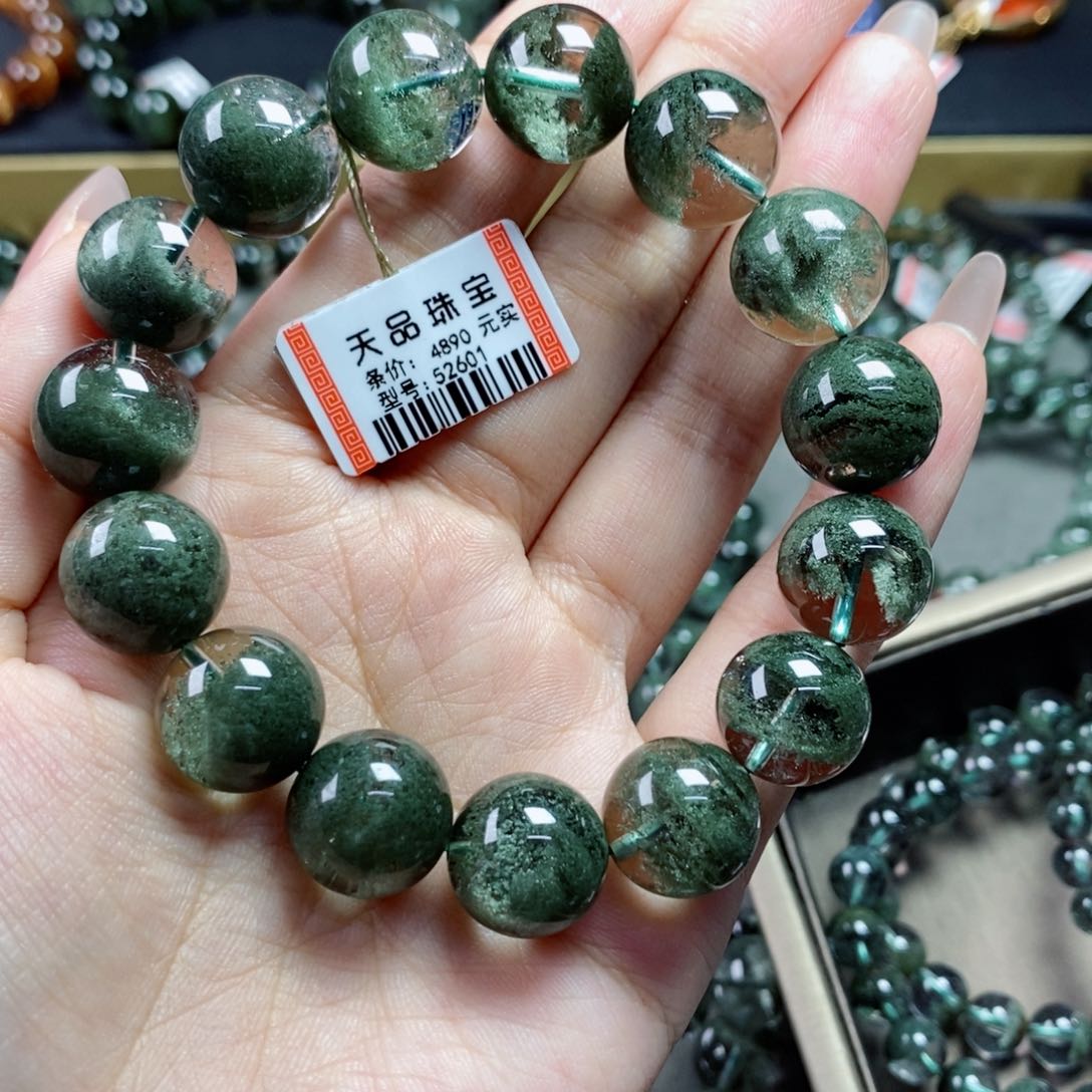 水晶手链未镶嵌费*生绿幽灵52601