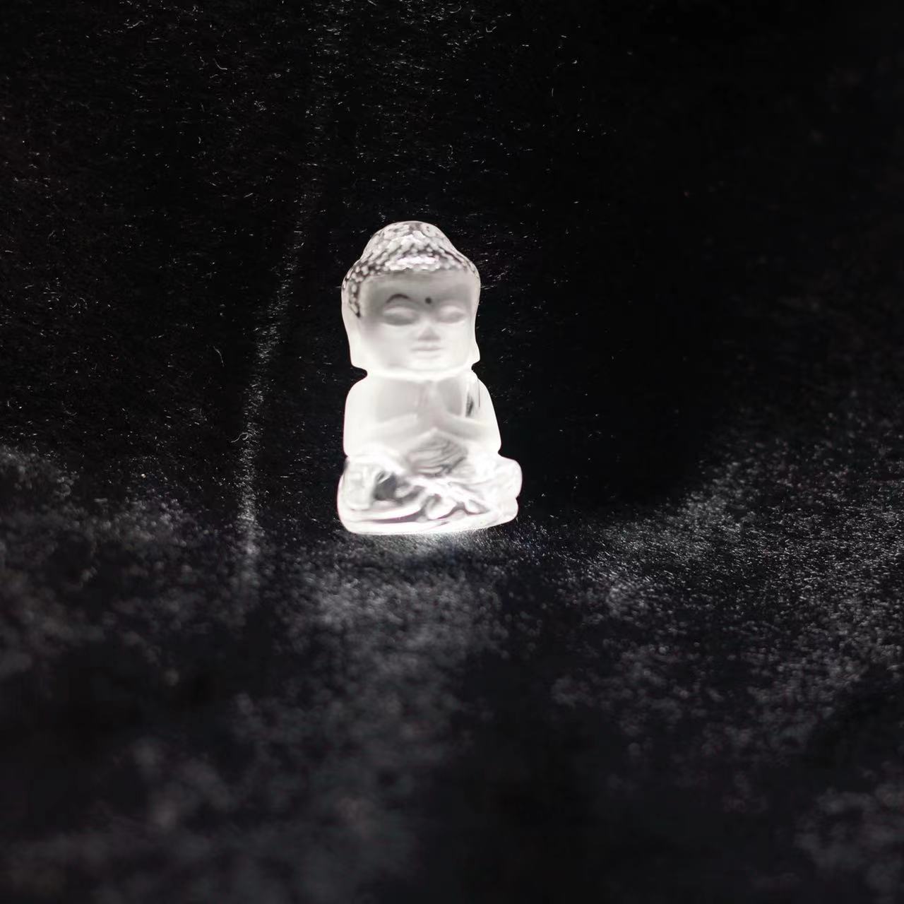 天然白水晶宝宝佛桌面小摆件送礼饰品配饰搭配