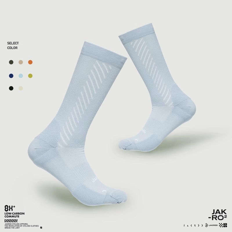捷酷8H户外骑行运动袜子中长筒透气排汗掌垫加厚男女款四季骑行袜