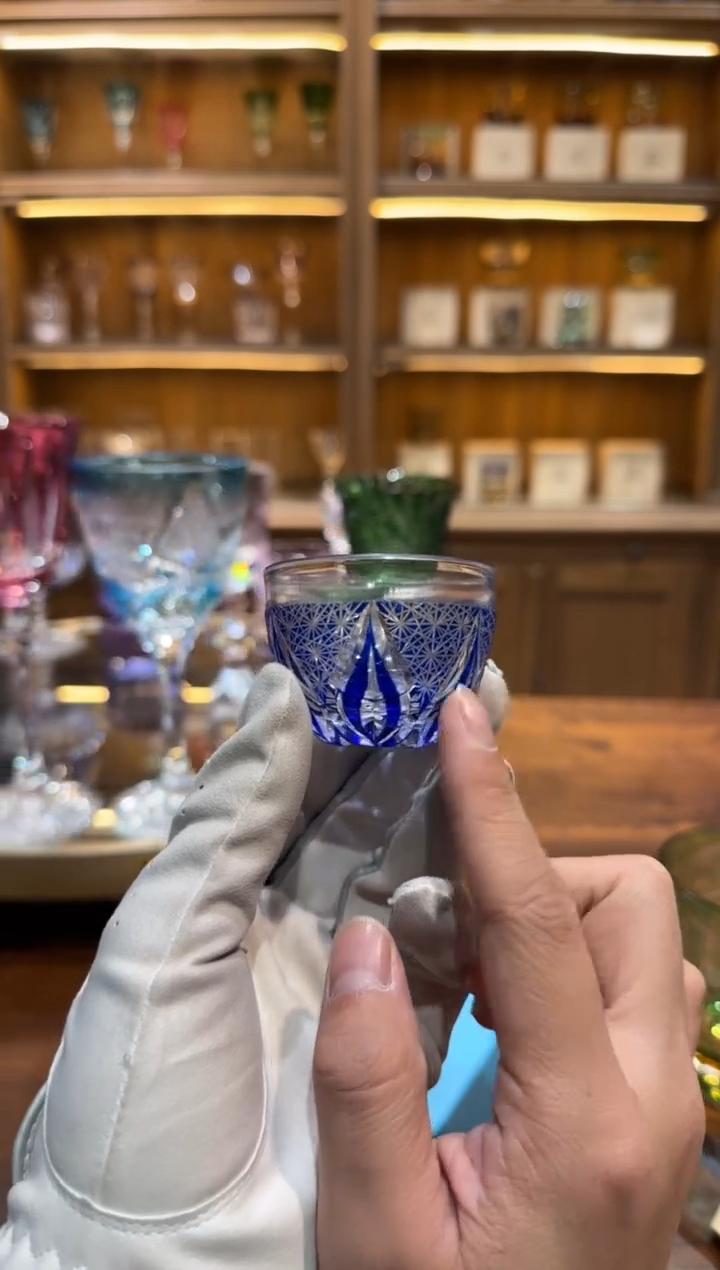 【闪购商品】套色水晶蓝色烛火清酒杯