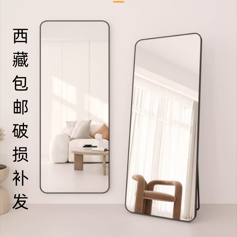 西藏包邮长方形带框镜拱门形带框镜落地壁挂全身镜客厅卧室穿衣镜