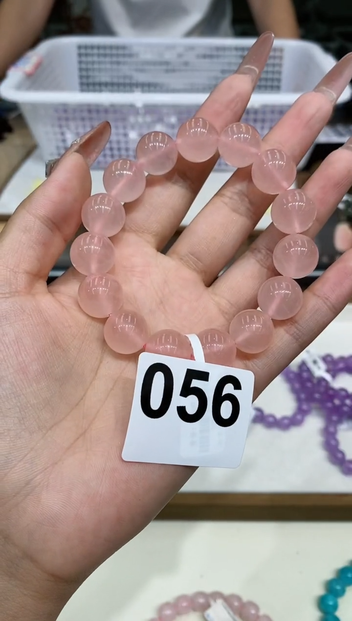 【闪购商品】水晶手串未镶嵌F3507粉晶14mm056