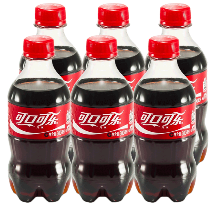 可口可乐原味/雪碧/芬达/无糖可乐300ML*6瓶汽水冰爽解渴即饮饮料