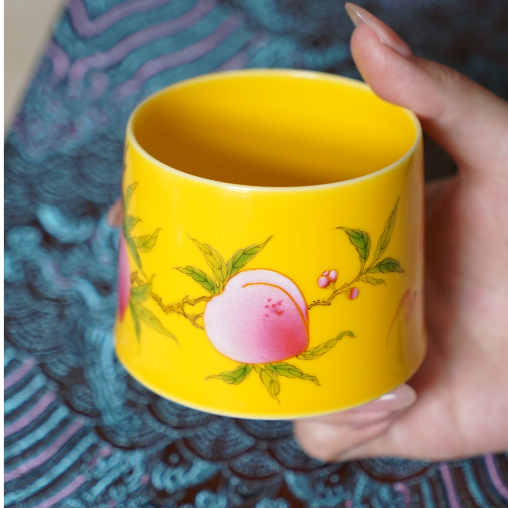 【澄观】-帝王黄寿桃来福束口杯