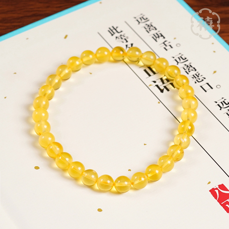 天然老蜜蜡手链时尚百搭鸡油黄轻奢风设计高级感多样性发颜色微差