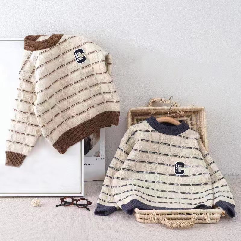 2024针织衫加厚保暖男童圆领小少爷专供