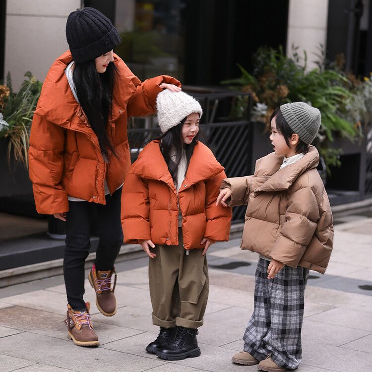 亲子棉服加厚外套面包服宽松韩版秋冬亲子中大童