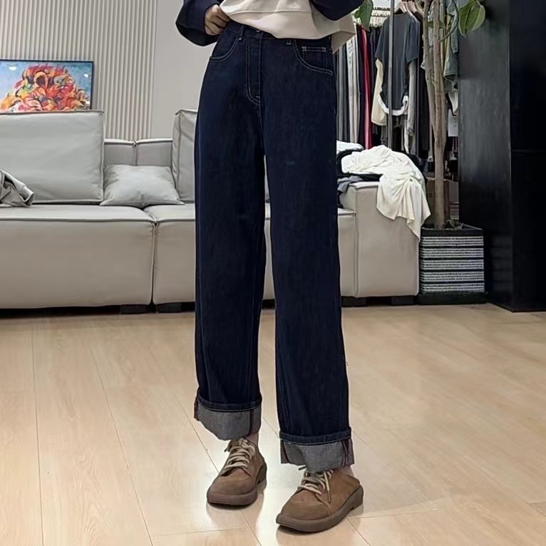 Nalian/拿恋-3755  秋季设计感显瘦百搭直筒牛仔裤