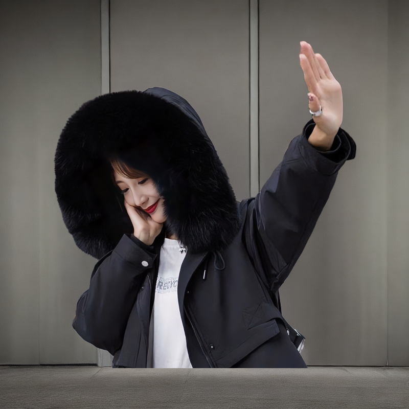 纯黑色狐狸毛真毛毛领棉服派克服通用款毛领时尚百搭休闲潮流保暖