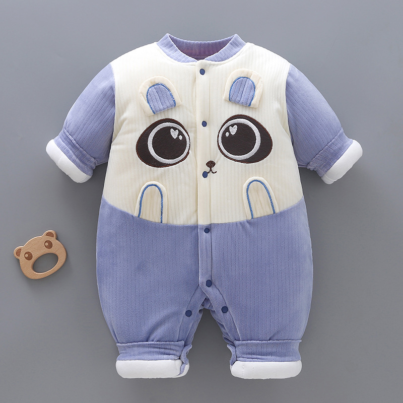 新生儿连体衣加厚外出服男女宝宝爬行服哈衣爬行服保暖衣服冬装秋