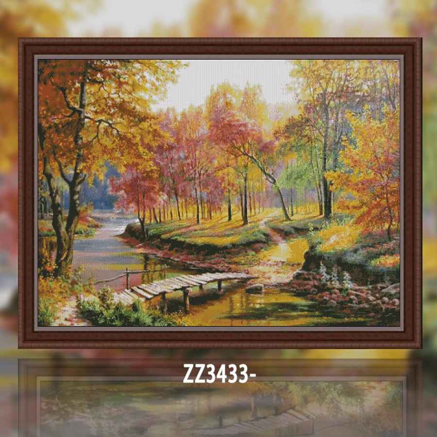 【ZZ3433-晚秋】十字绣2023新款风景现代中式客厅卧室简单欧式画