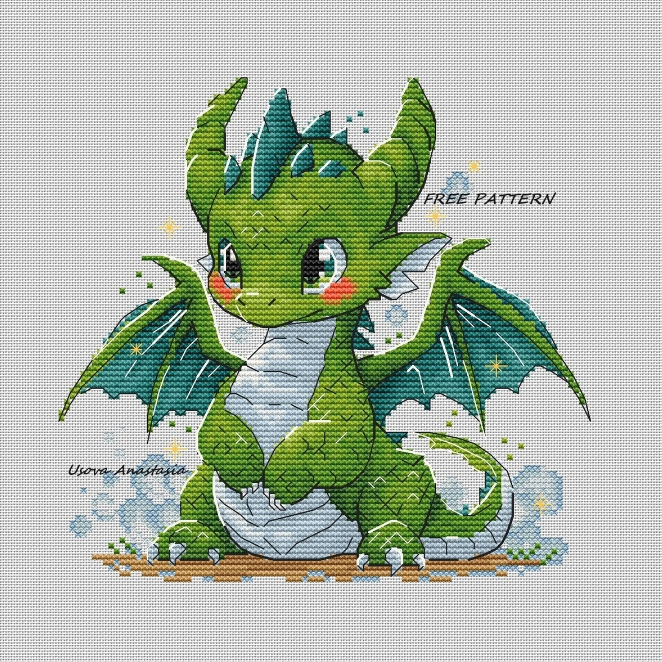 【ZZ4583-可爱小绿龙】十字绣2023新款客厅卧室自己绣