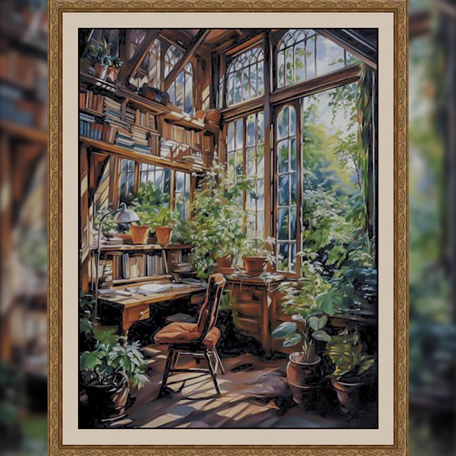 【ZZ4935-绿意书香】十字绣2024新款自己绣