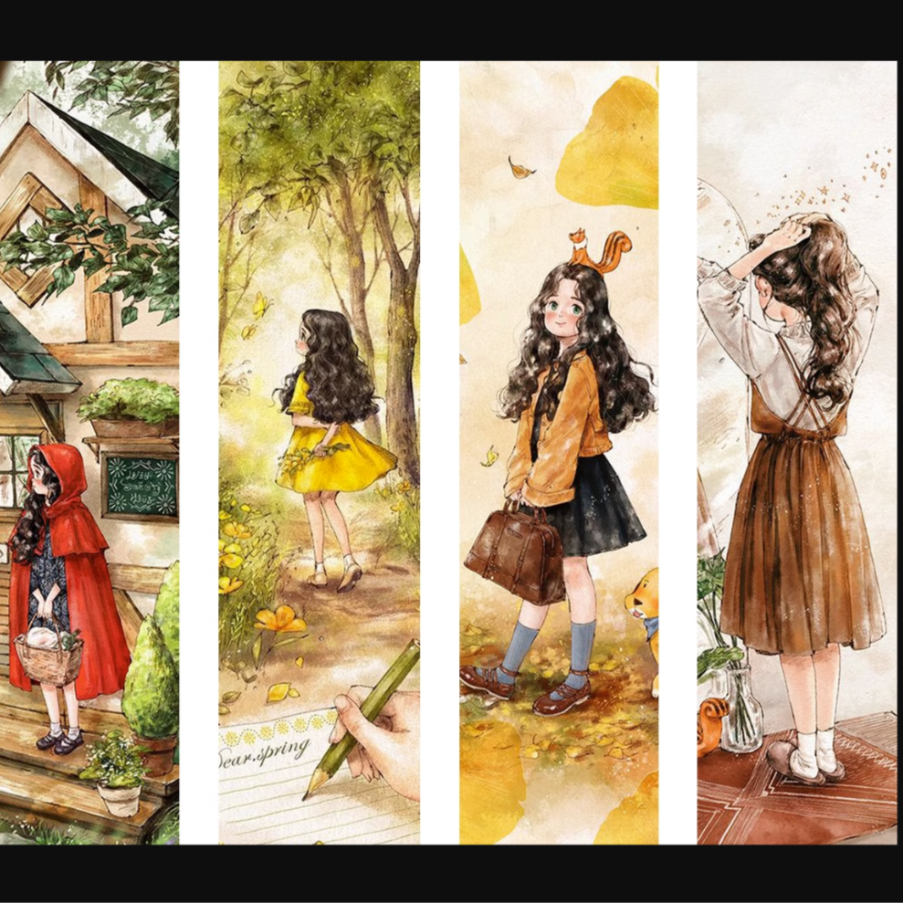 CK41【4个一套】森林女孩系列20*5CM长宽针吸十字绣2022新款