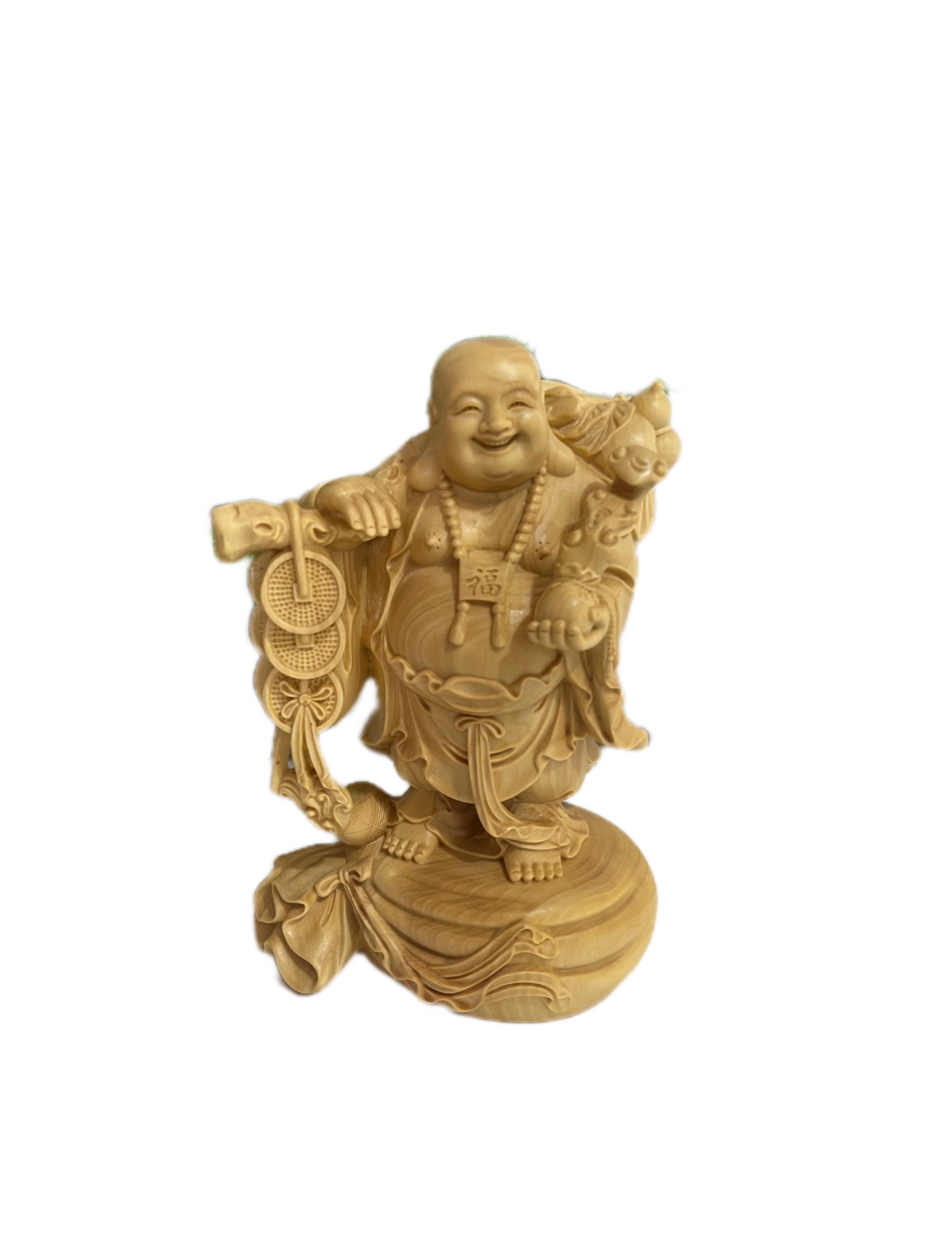 小叶黄杨木弥勒实木弥勒木雕工艺品