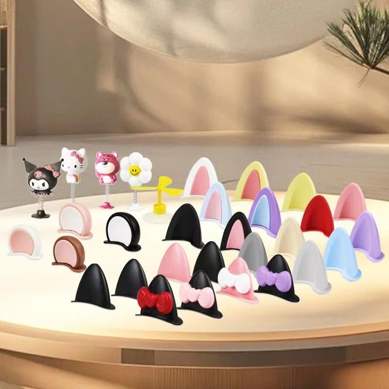 电动车耳朵装饰摩托车爱玛可爱电瓶车配件头盔个性情侣卡通可拆解