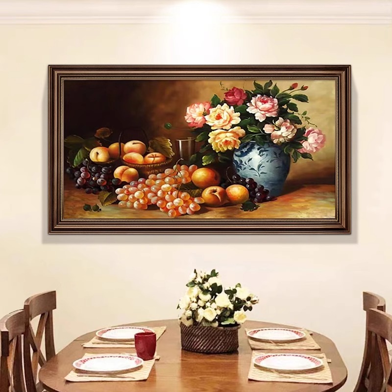 美式复古水果玄关花卉创意装饰画欧式餐厅客厅沙发背景墙壁画挂画