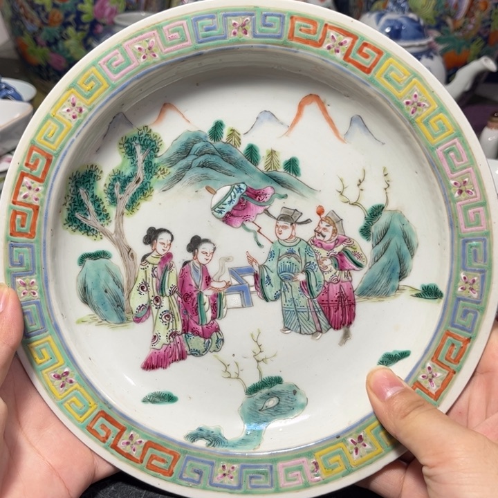 摆件细路粉彩人物赏盘0000