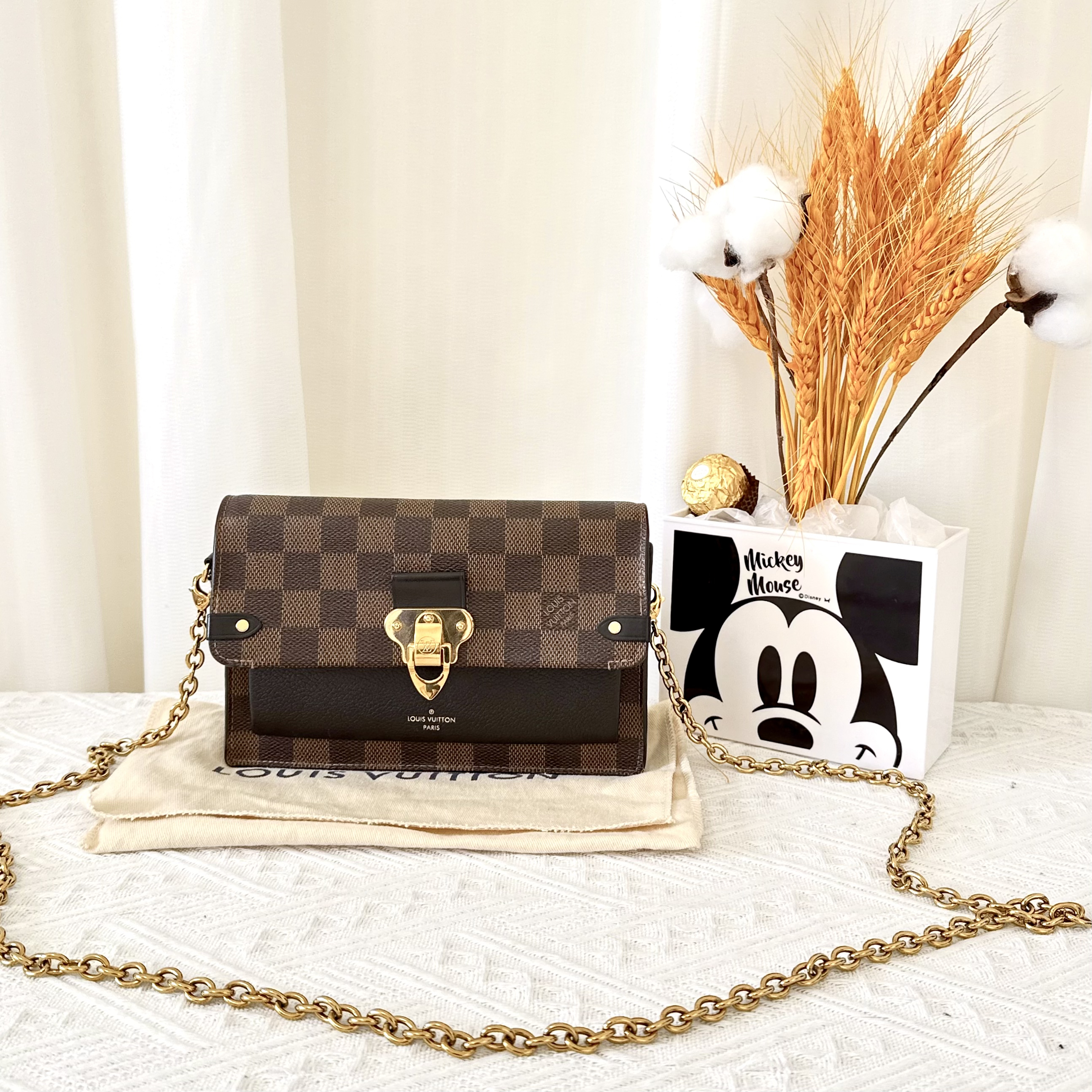 99新 LouisVuitton/路易威登 老花经典棋盘格斜挎包 19.5*13*5 
