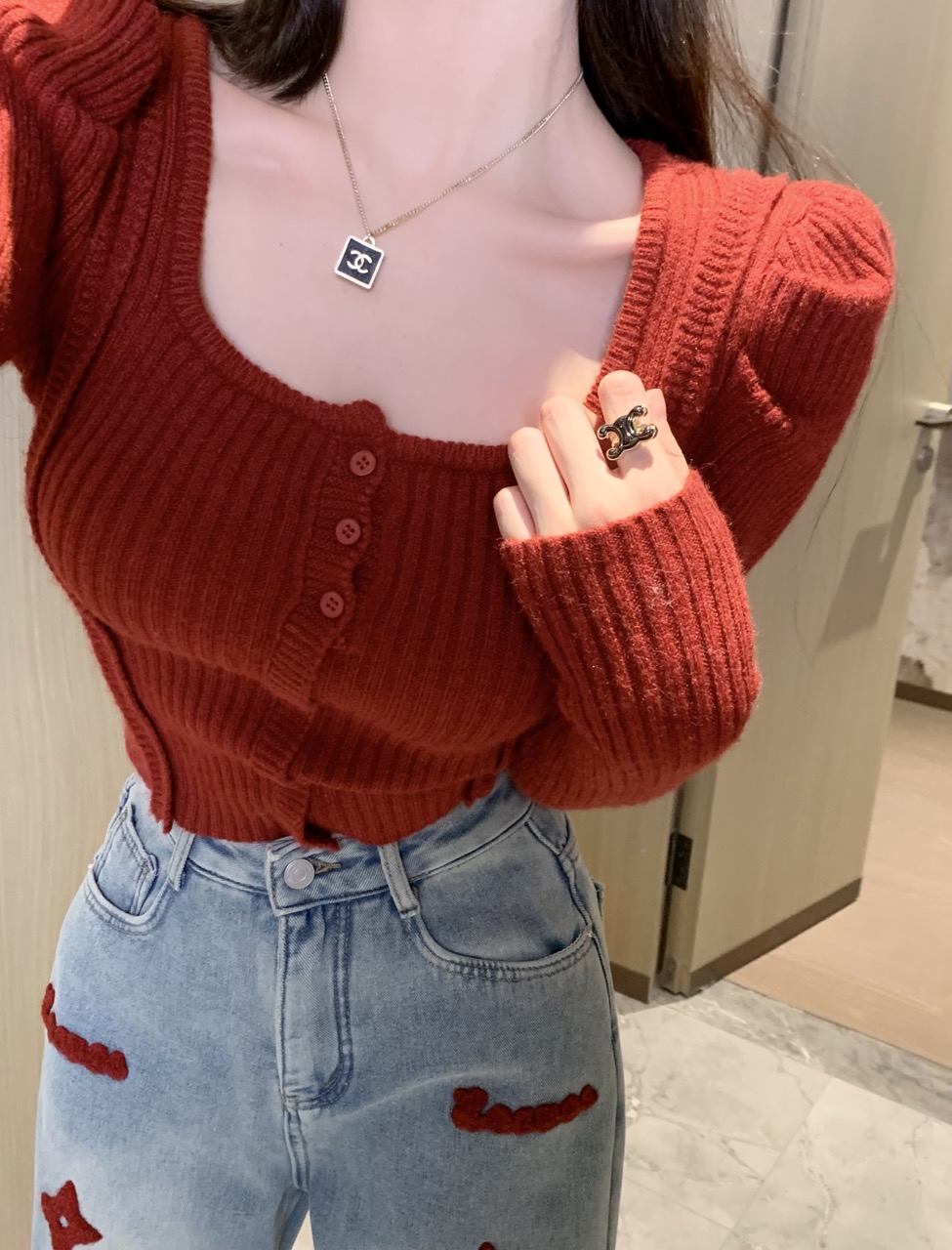 珊姐专属连接记得备注款号长袖针织衫显瘦气质短款时尚