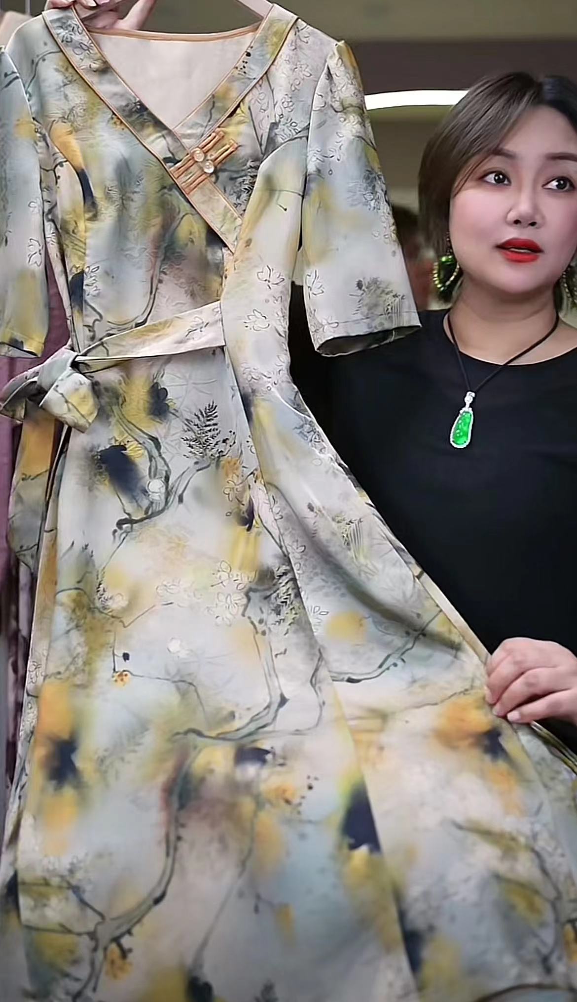 T1152时尚气质印花连衣裙