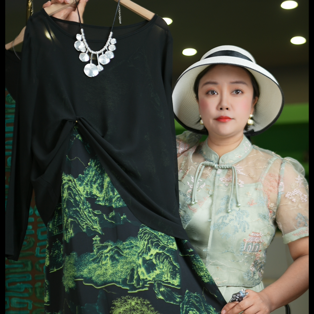 【两件套】2024新款短袖时尚显瘦复古套装T1112-1