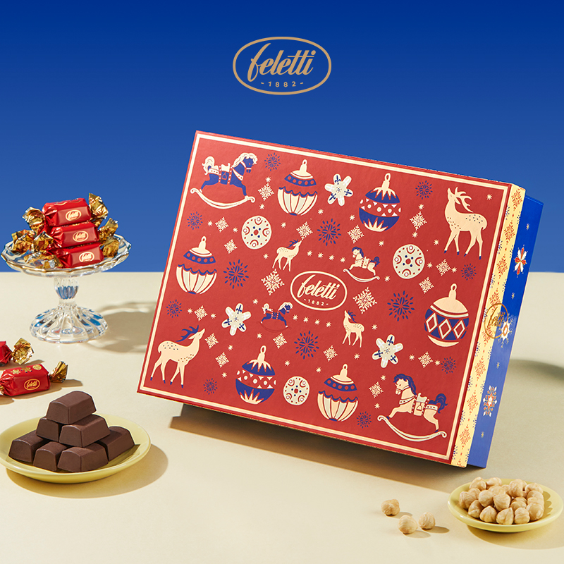 意大利进口费丽雯1882榛子酱夹心黑巧克力礼盒香浓细腻送礼300g