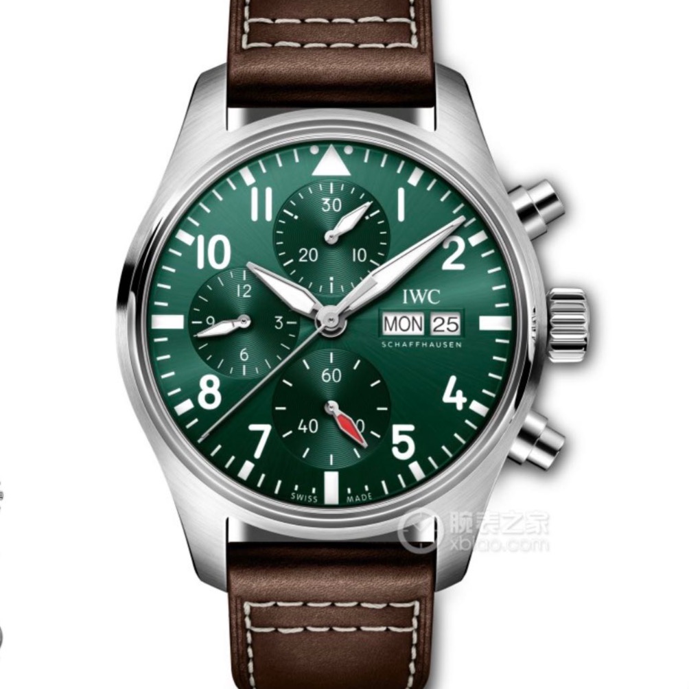 99新 IWC/万国 万国飞行员计时绿色盘面42mm腕表22年全套