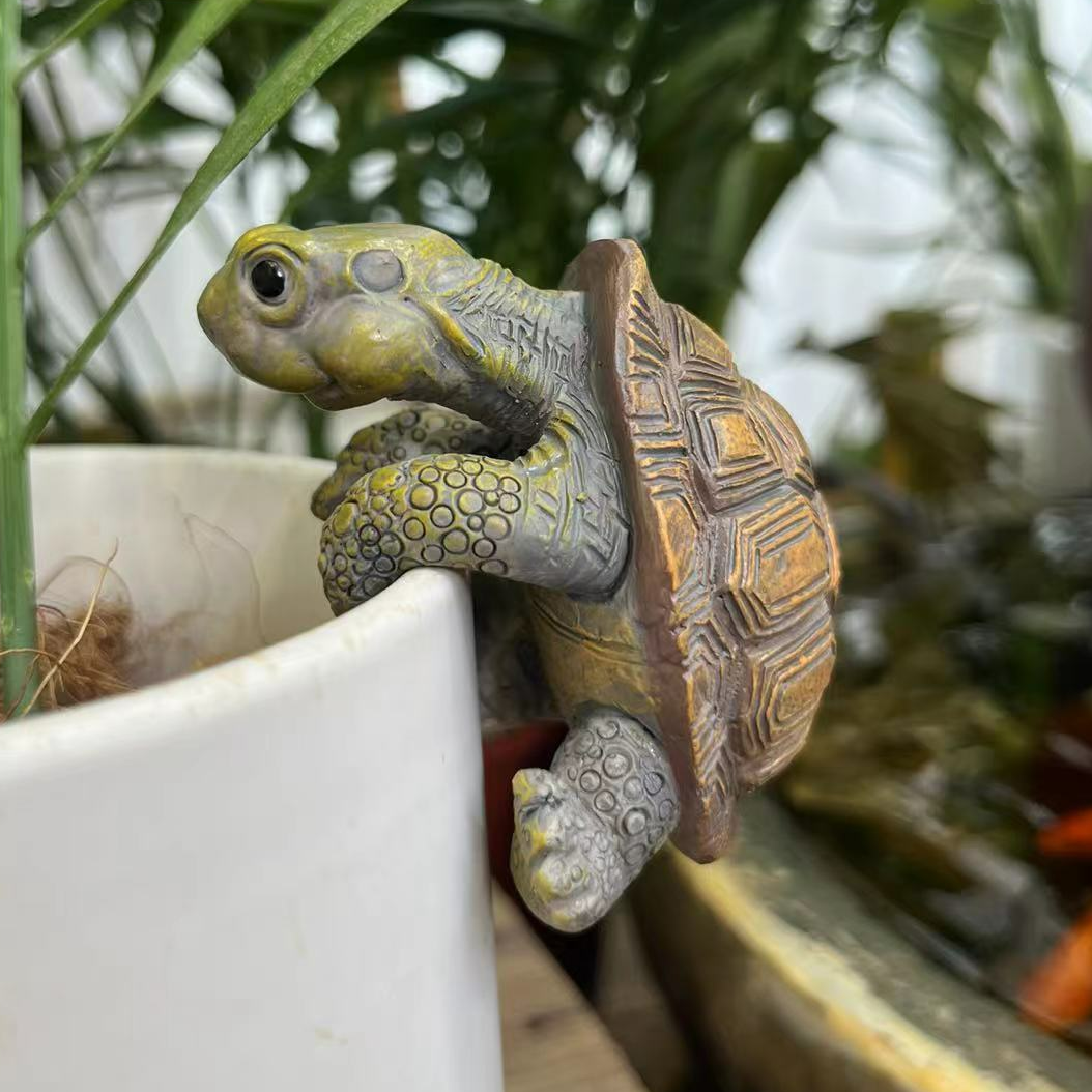 小桔的花园 乌龟盆挂缸挂鱼缸花盆造景树脂创意工艺品摆件